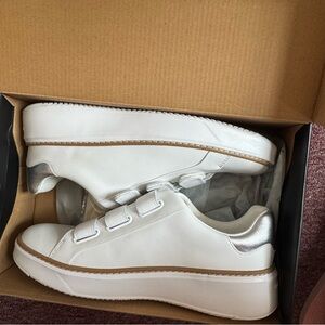 Cole Haan White and Silver Sneakers